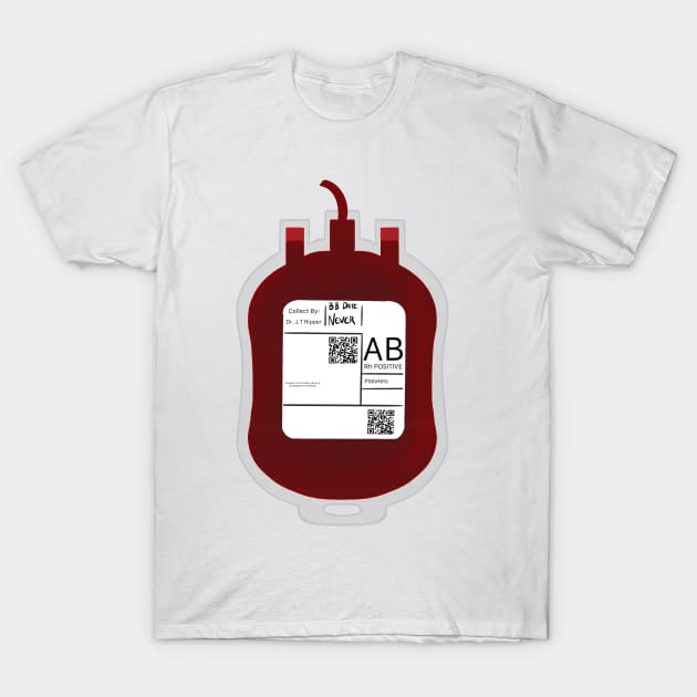 AB+ Blood Bags T-Shirt by SnowJade